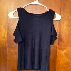 Shirt with cut out shoulders